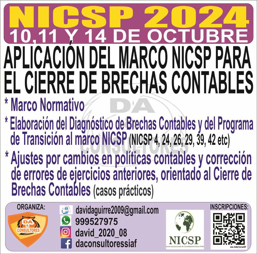 APLICACIÓN DEL MARCO NICSP PARA EL CIERRE DE BRECHAS CONTABLES I